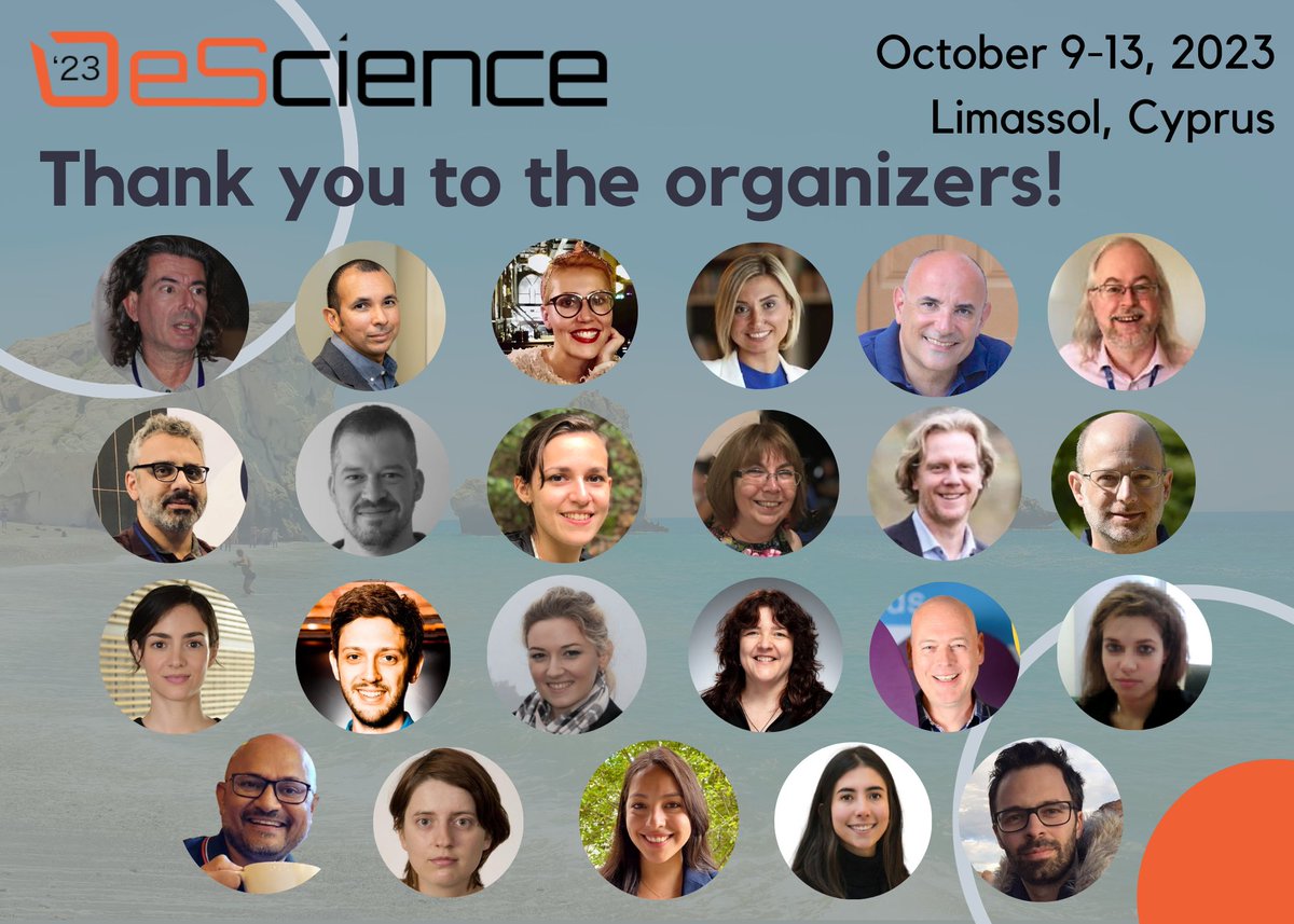 Special thanks to the committee members for making #eScience23 a success! 👏🤩
It would have not been possible without your hard work. 
escience-conference.org/2023/organizers