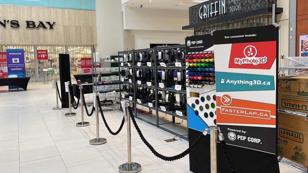 Day two of our in-mall 3D printing factory! 

Stop by with the kids to receive a 3D printed keepsake with their first initial on it! 

We’re printing ghosts and bats. Patrons will receive a time slot and machine number so that they can watch in real time as it’s manufacture