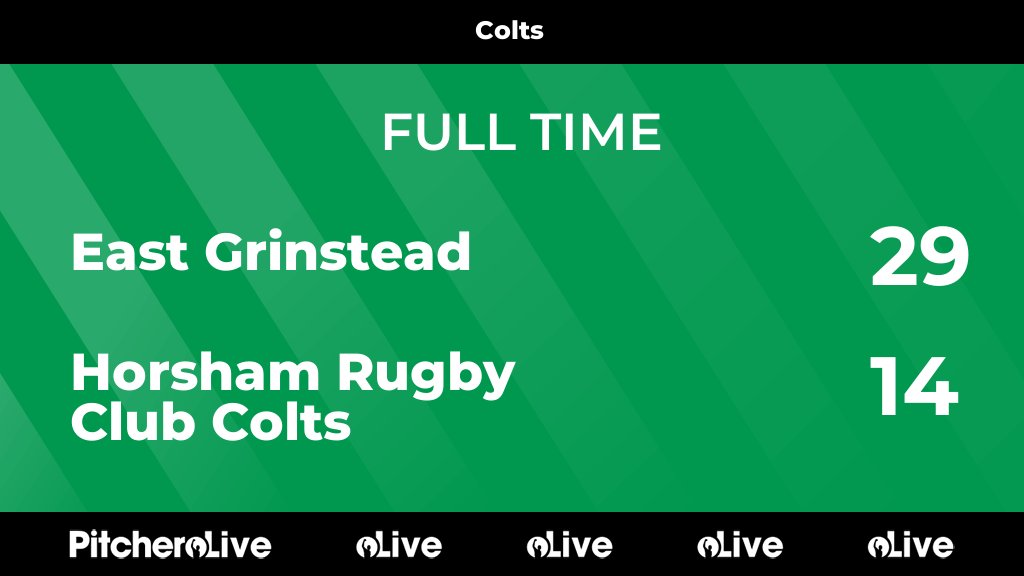 FULL TIME: East Grinstead 29 - 14 Horsham Rugby Club Colts #EASHOR #Pitchero horshamrufc.com/teams/29391/ma…