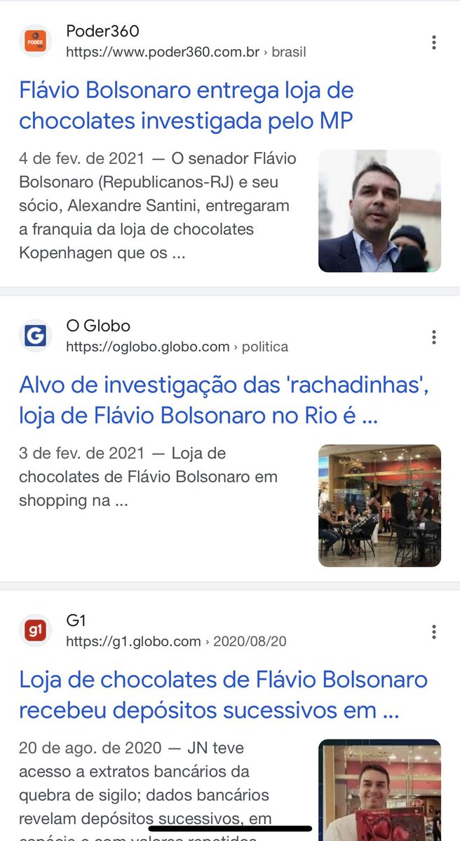 cassioolivveira's tweet photo. 🚨IRÔNICO: Flávio Bolsonaro falando mal do Chocolate BIS… 

Aí você Digita FLÁVIO BOLSONARO CHOCOLATES no Google e aparece isso aqui: https://t.co/hLcHUuwF3f