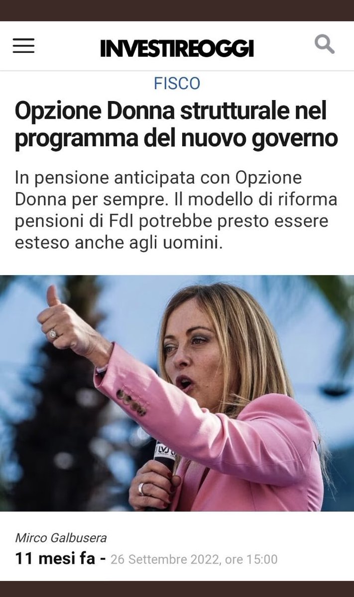 @FratellidItalia @GiorgiaMeloni Iniziate a mantenere le promesse e ridateci #opzionedonnastessirequisiti #opzionedonnanessunaesclusa