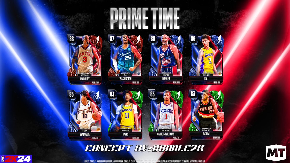 Just over a week until the NBA is back in action, and I think we'll see some sort of opening night idea from 2k, so my depiction of it is Prime Time. Shoutout to <a href="/bba_gfx/">BBA</a> for helping me with template :). What do you think we'll see in MyTeam for Opening night?
