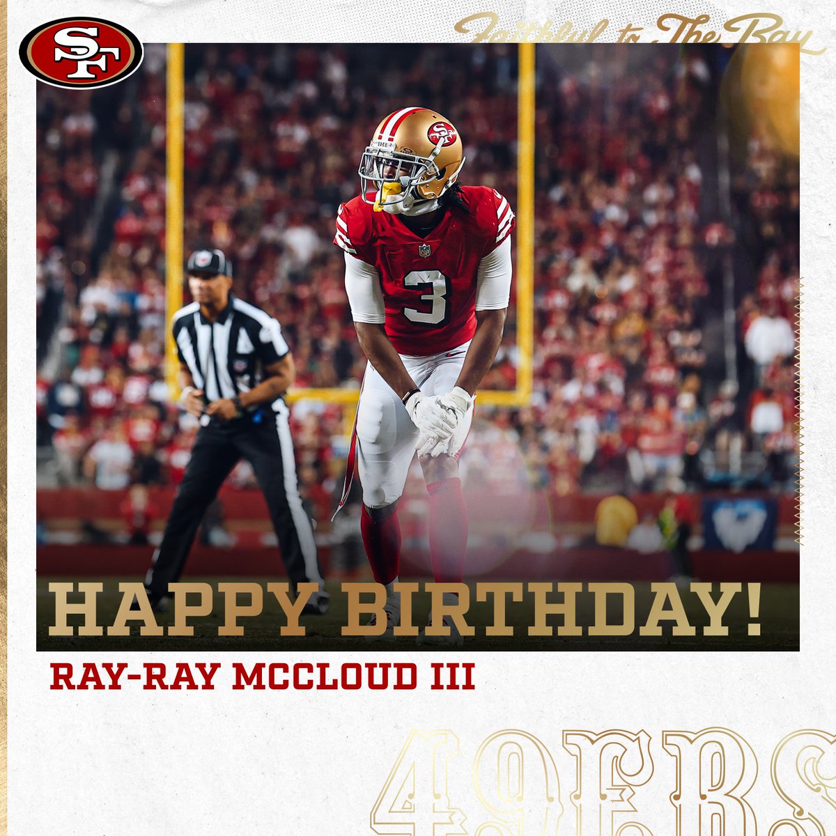 49ers's tweet image. Happy birthday @RMIII_34! 🎉