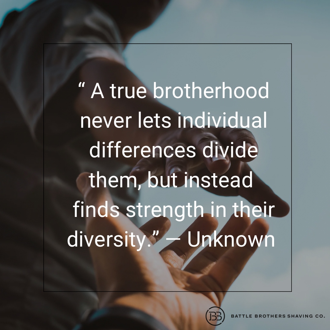 BBshaving's tweet photo. Unity is crucial for a peaceful and harmonious society. When individuals come together and unite toward a common goal, they can overcome any challenge.

#battlebrothershaving  #lifestyle #army #tactical #veteran #america  #madeinusa #unity #brotherhood #peace https://t.co/3UcgZbAgUP