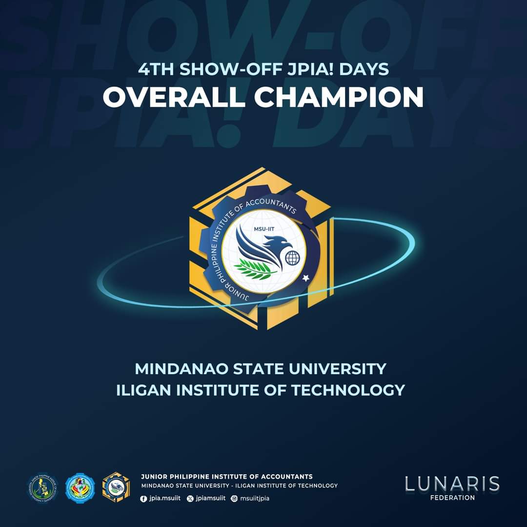 jpiamsuiit's tweet photo. 𝐇𝐨𝐦𝐞 𝐨𝐟 𝐭𝐡𝐞 𝐜𝐡𝐚𝐦𝐩𝐬! 🏆

MSU-IIT JPIA extends its warmest congratulations to all the participants who emerged victorious in the 𝟒𝐭𝐡 𝐉𝐏𝐈𝐀 𝐒𝐡𝐨𝐰 𝐎𝐟𝐟! 𝐃𝐚𝐲𝐬 𝟐𝟎𝟐𝟑: 𝐏𝐀𝐒𝐈𝐆𝐀𝐑𝐁𝐎🎡🎪

#4thShowOffJPIADays
#PASIGARBO
#MSUIITJPIA
#lunarisfederation https://t.co/Zdo26HUm3A