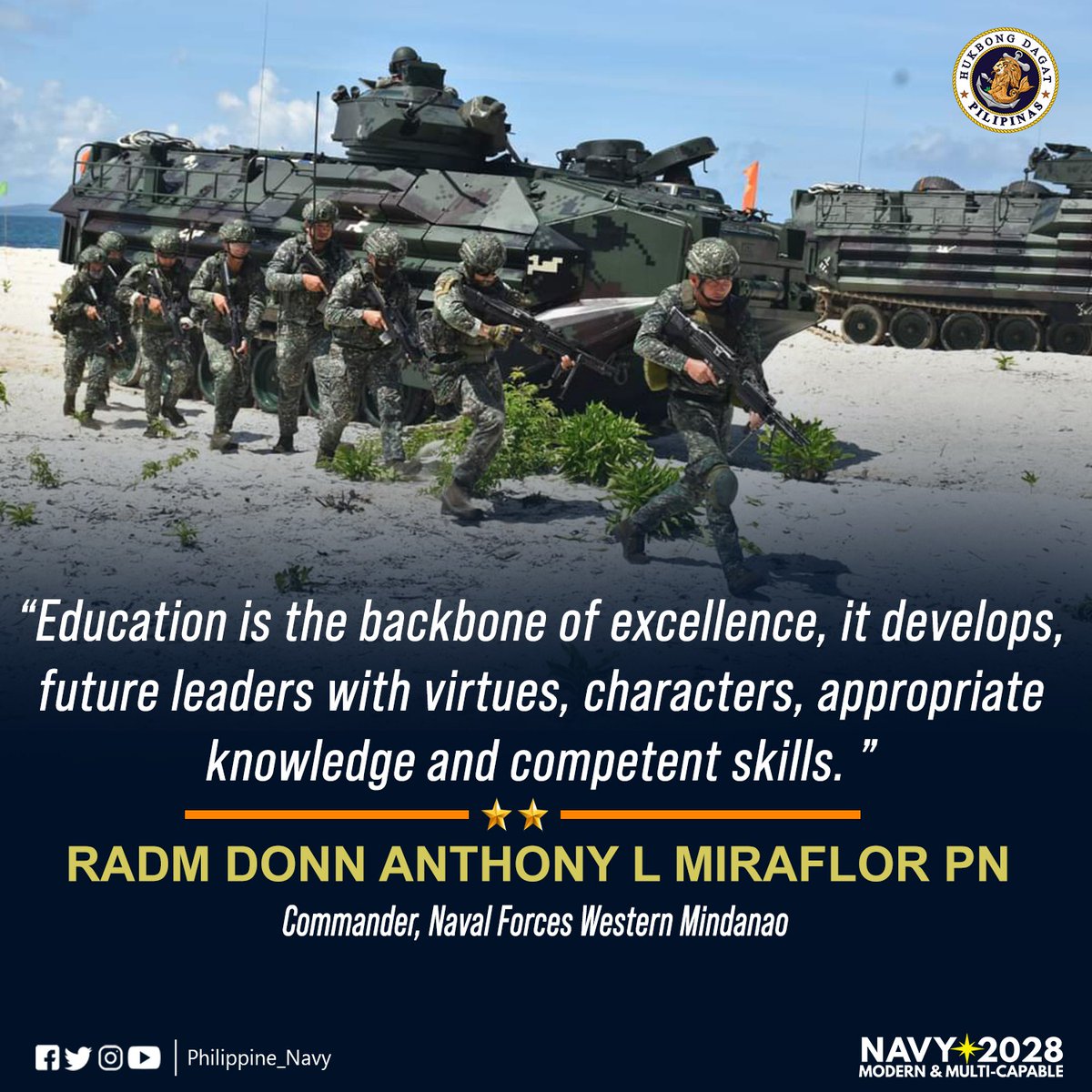 READ | The <a href="/Philippine_Navy/">Philippine Navy</a>'s Leadership Quote for the Week.

#ProtectingtheSeasSecuringOurFuture
#ModernandMultiCapablePHNavy
#AFPyoucanTRUST