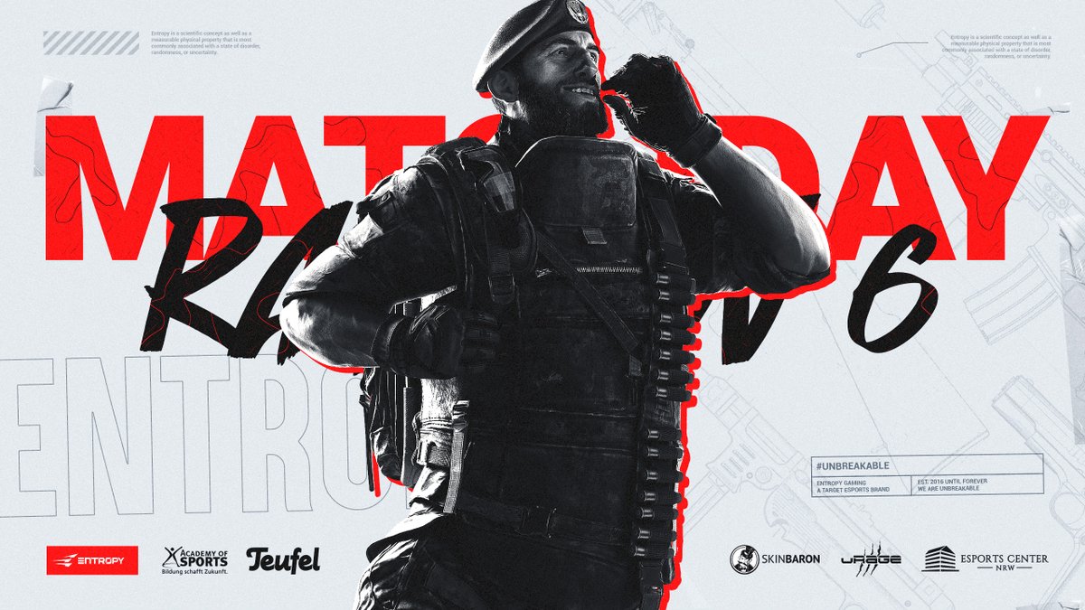 EntropyGaming's tweet photo. Für unser PC-Team geht es nach dem Erfolg im letzten #VIBRANTLeague Spiel heute weiter um den Aufstieg und den Einzug in die Playoffs! 🔥

🆚 @5StarsEsport
🕑 ~17:40
📺 https://t.co/aW2Sm6kvEM 

@VIBRANT_League | #RainbowSixSiege https://t.co/mYTBE4fpxA