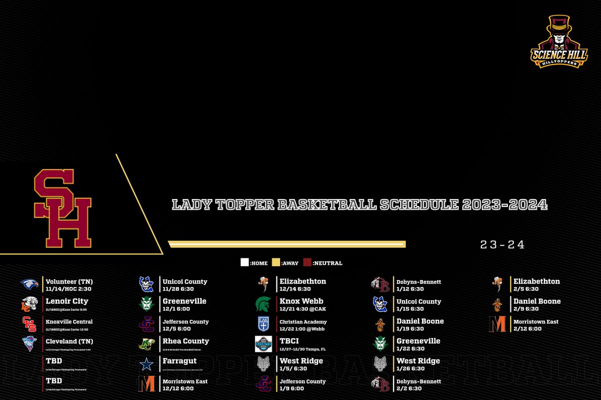 2023 Science Hill Girls Basketball Schedule!
#SquadUp