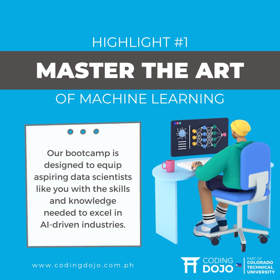 CodingDojoPh's tweet image. Our bootcamp is designed to equip aspiring data scientists like you with the skills and knowledge needed to excel in AI-driven industries and significantly impact data science! Book a Free Discovery call: calendly.com/sbalinas/30min… #DataScience #machinelearning