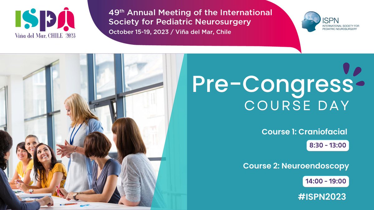 ISPNeurosurgery's tweet photo. ๐ Today's the day! #ISPN2023 is kicking off with two exciting Pre-Congress Courses:
1๏ธโฃ Craniofacial (08:30 - 13:00)
2๏ธโฃ Neuroendoscopy (14:00 - 19:00)
Get ready to deepen your knowledge with our jam-packed program Enjoy the learning! ๐ง ๐
๐ https://t.co/g6BHxVPe5b https://t.co/aSqiY8u1KW