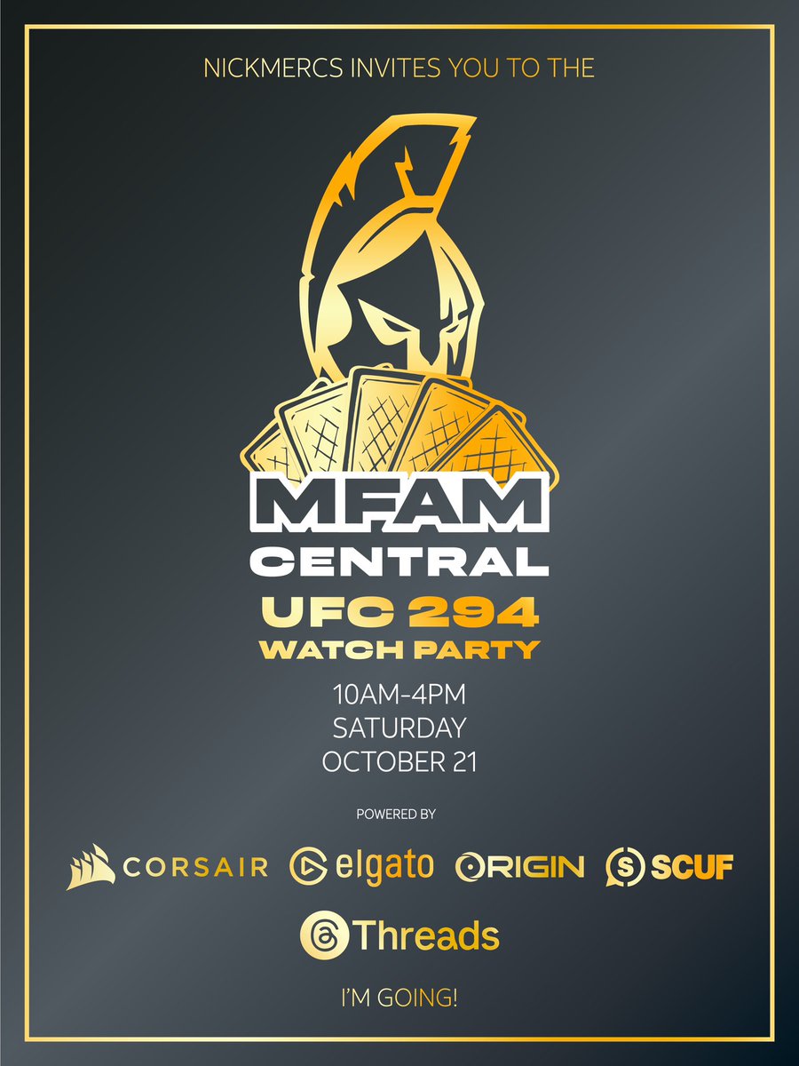 Excited to watch #UFC294 with the MFAM🔥

Much love <a href="/MFAMCentral/">MFAM Central</a>
