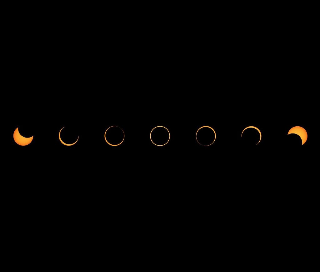 A from frames from yesterday’s annular eclipse. I made the trek to southern Utah to be near the centerline, and it paid off with a near perfect ring of fire. #ringoffire #annulareclipse #eclipse