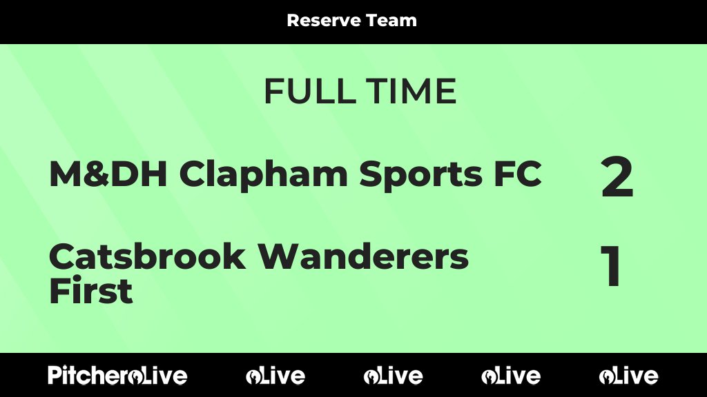 FULL TIME: M&amp;DH Clapham Sports FC 2 - 1 Catsbrook Wanderers First
pitchero.com/clubs/mdhclaph…