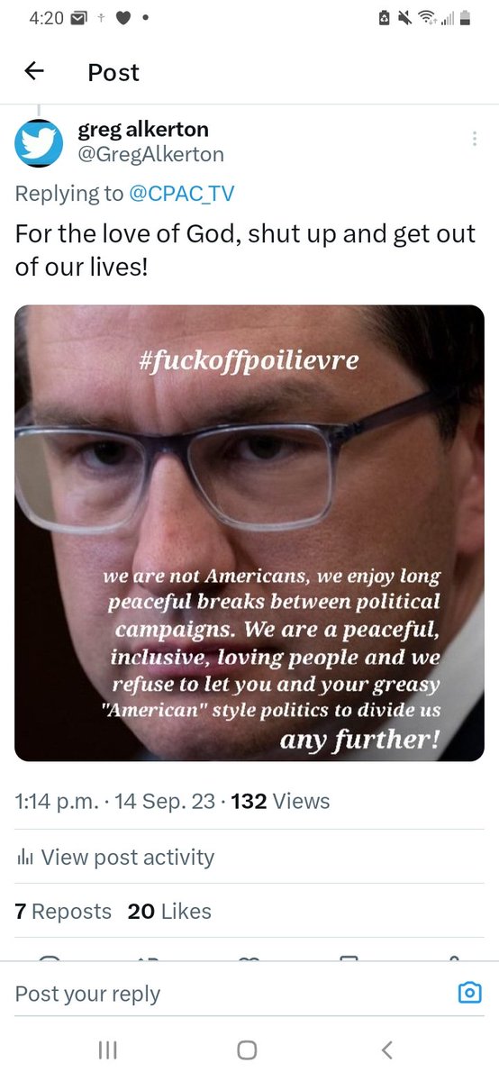 GregAlkerton's tweet photo. @PierrePoilievre #fuckoffpoilievre https://t.co/FEhx0juM85