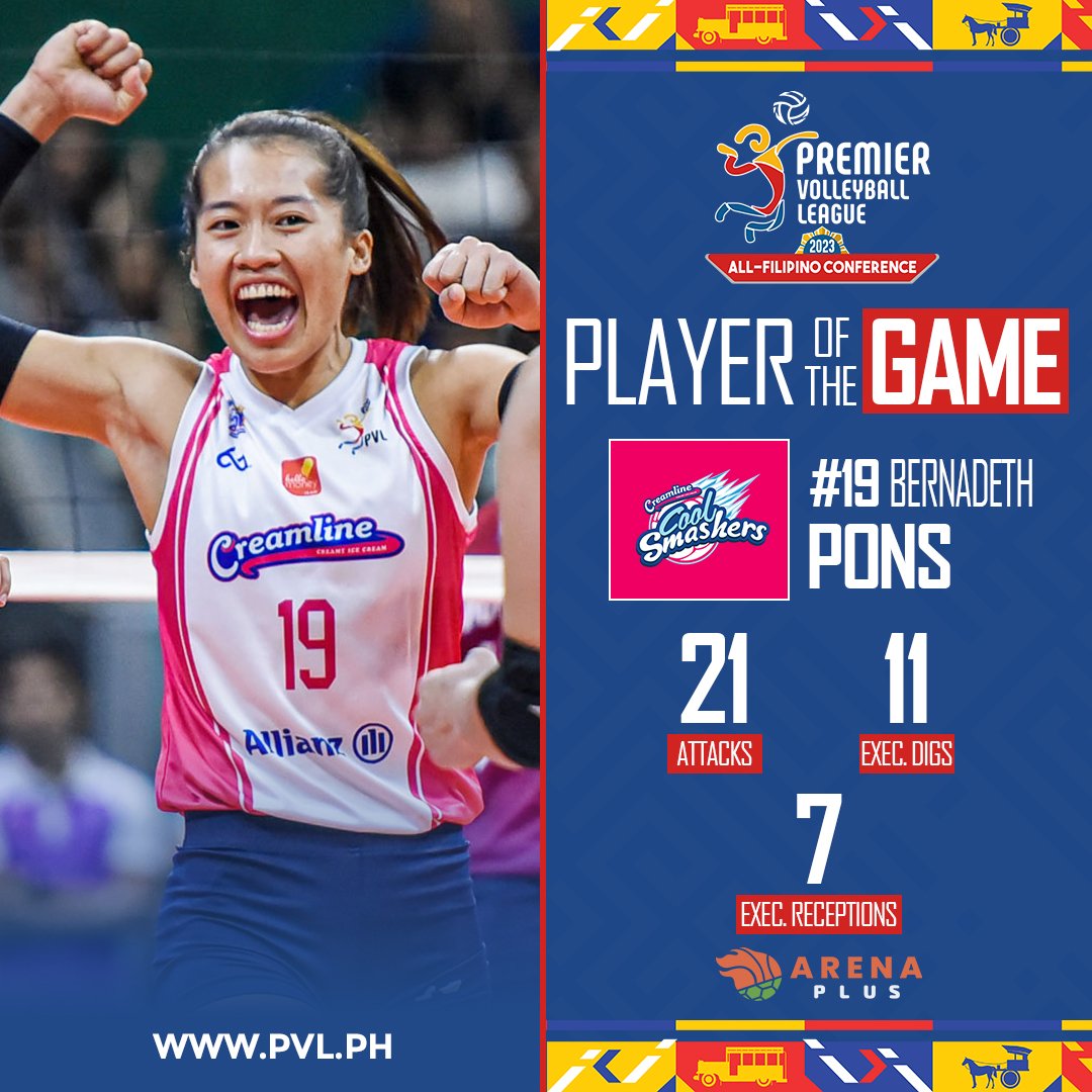 pvlph's tweet photo. IT'S PONS TIME! 🍦

Catch Choco Mucho 🍫 vs Creamline 🍦 on https://t.co/ihdl9Qn3VC 🌐, One Sports 📺, One Sports+ 📺, Cignal Play 📱, SMART Livestream 📱, or Pilipinas Live 📱 right now!

#PVL2023 🏐 | #TheHeartOfVolleyball ❤️ https://t.co/AuG88xwg1Z