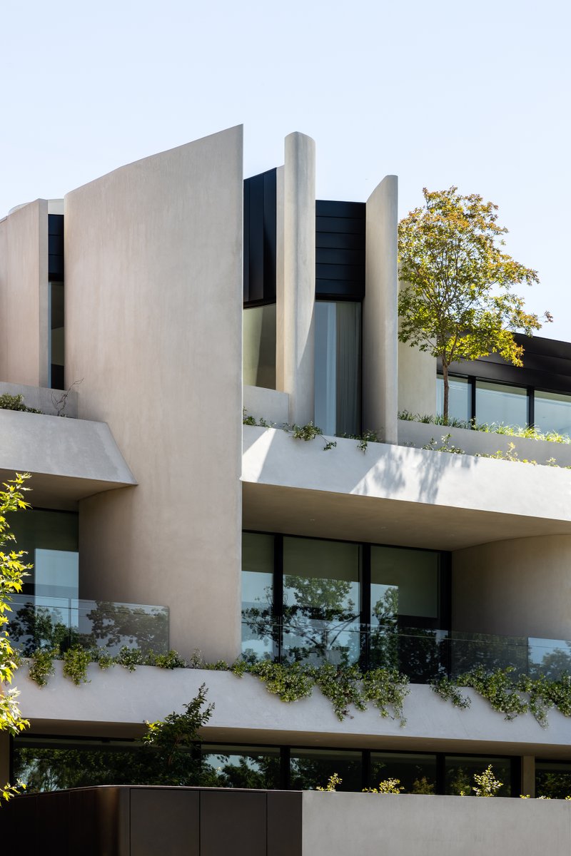 Inspired by Le Corbusier’s chapel, Notre Dame du Haut. Fawkner House, Melbourne. Designed by Rob Mills Architects. Photography by Timothy Kaye.