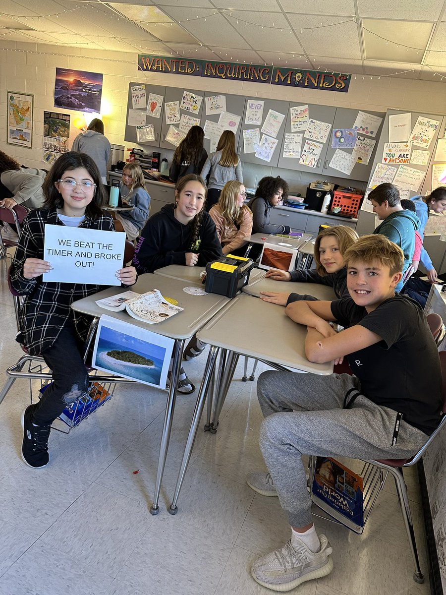 MillenniumMS's tweet photo. Mrs. Krupkin set up a breakout box challenge for her 7th grade social studies classes this week! Her students did an amazing job applying their content knowledge and problem solving skills.

Fun fact: TODAY is Mrs. Krupkin's birthday!  Happy birthday, @akrupkinMMS ! https://t.co/LMAoPe6bAn
