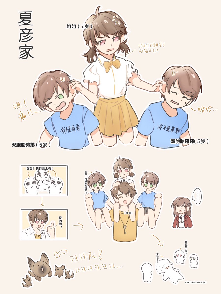 theluckylark's tweet photo. 好久之前的四家娃设定 https://t.co/8w2MMGqfiu