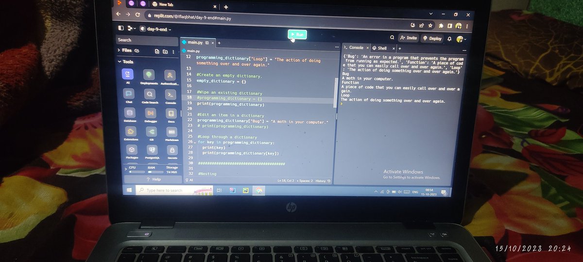 RollNo__07's tweet photo. Day 9 of #100daysofcoding today I learned about "Dictionary" in python.
Really need some motivation,how to get going?

#DSA  #coding #programming #developers #learning #codinglife #webdevelopment #Python #pythonprogrammin  #100DaysOfCode #365DaysofCode #buildinpublic https://t.co/Oa34M6ezag