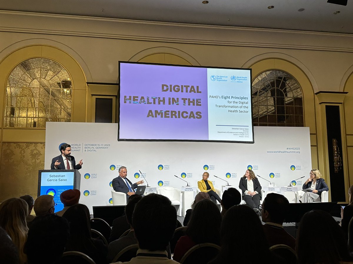 brianwong_'s tweet photo. @WorldBank @WorldHealthSmt @WBG_Health @GoogleHealth @YouTube @WHO @alabriqu @DTH_Lab @Trans4m_Health @IDAIR_Geneva @trans4mhealthid @HDC4SDGs @mathildeforslun @CISDI_ID @DiahSaminarsih @DrIvorHorn @Google @IlonaKickbusch .@sebgasa shares @pahowho’s 8 principles for #digitaltransformation of #health sector and key building blocks for inclusive #digitalhealth.

#Equity, #contextualisation, #interoperability, Digital Public #Infrastructure (DPI), &amp; meaningful #cooperation are critical!

#WHS2023 https://t.co/Kzg3V8P1f5