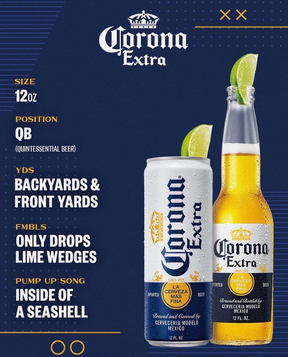 KayBevDist's tweet photo. Cheers to NFL Sunday!! 🏈  We're placing our bets on this cold Corona Extra QB!! https://t.co/h6Myer5PJj
