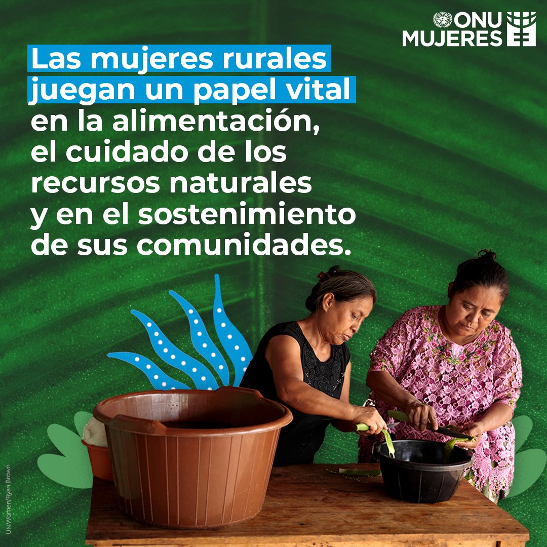 Las mujeres rurales garantizan la seguridad alimentaria de sus comunidades, generan resiliencia ante el cambio climático y fortalecen las economías.​

​Apreciemos la labor de las #MujeresRurales en la lucha contra el #HambreCero.