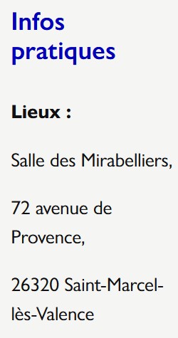 🎙️Anouchka Péméant, Déléguée départementale de la Drôme ⚪️🔵, a le plaisir de vous convier à une conférence ! 

⚖️Thèmes : "Le Droit et la Justice" 
🧑‍⚖️Présence de Maître Nicolas POIZAT, bâtonnier de la Drôme
📍Mardi 17 Octobre, 19h30 à St Marcel les Valence