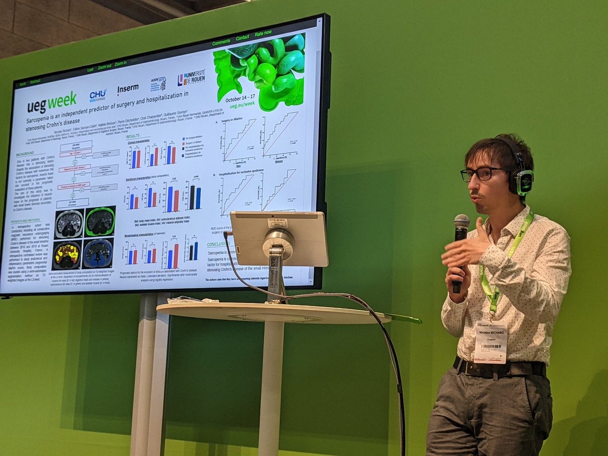 MelchiorChloe's tweet photo. @NRichard_ brilliantly presented his results on sarcopenia as a predictive factor is surgery in Crohn's disease #uegw2023 @my_ueg @U1073lab https://t.co/wgyJQgqqP7
