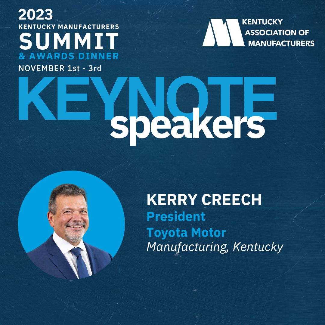 kymanufacturing's tweet photo. Kerry Creech, President of Toyota Motor Manufacturing, Kentucky, is set to take the stage at #KAMSummit2023! Explore the future of automotive manufacturing with us. Register and secure your seat at this must-attend event!
Save your spot: https://t.co/1aFAkfo9Lf
#KAM #kymfg https://t.co/K8a7r2toQC