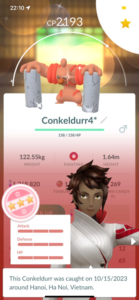 1STWR_POGO's tweet photo. My first 🆕#shundo from the wild ❤️❤️❤️❤️
Best Timburr #CommunityDay Ever ✅
#PokemonGO #PokemonGOCommunityDay #PokemonGOfriends #Pokemon #ShinyPokemon #Perfect #Hanoi #AdventuresAbound #HarvestFestival https://t.co/JcQfjCsibB