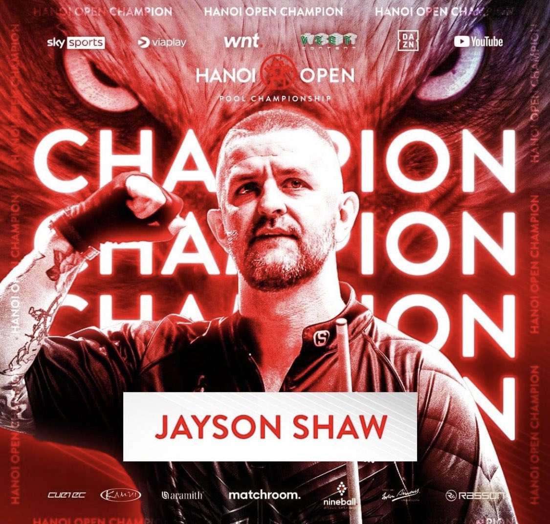 bhtqJBW5kK91900's tweet image. ショウ優勝か！
さすが！
#HanoiOpenPool 
#jaysonshaw