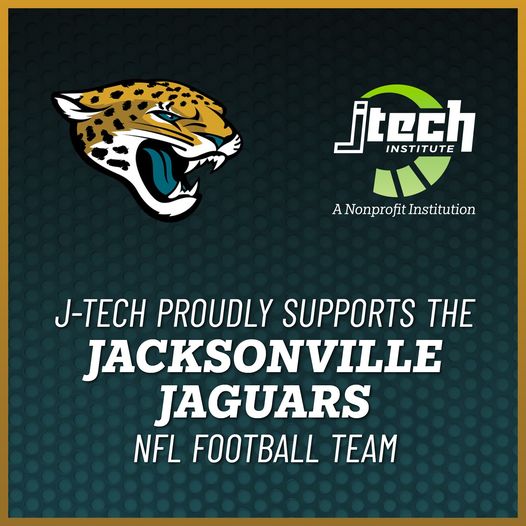 Show your team spirit and share your favorite football team in the comments below. At J-Tech, we're proud to support the Jacksonville Jaguars! 🏈 #jtech #jaguars #football