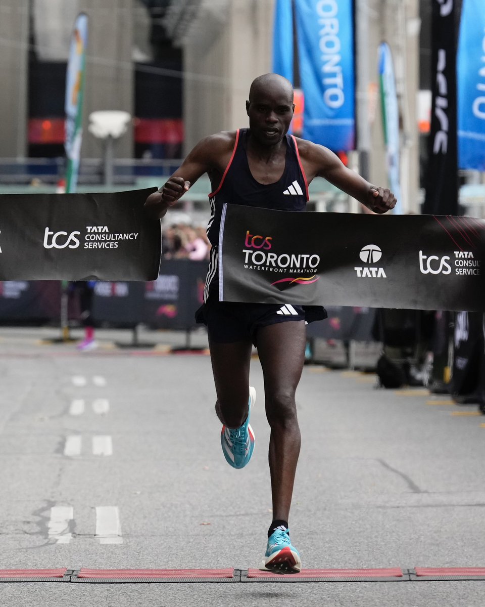 Elvis Cheboi 🤝 the marathon He storms the finish line in Toronto for his first ever win. 🏃‍♂️💨  With speed like that, it’s probably not his last… 👀⚡️ 👟 #Adizero Adios Pro 3 ⏱️ 2:09:20 #ImpossibleIsNothing