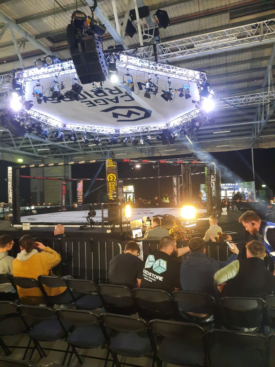 Our seats for cage warriors last night. 
I've been to a good few major MMA shows, but last night was special.
#CW161 #irishmma