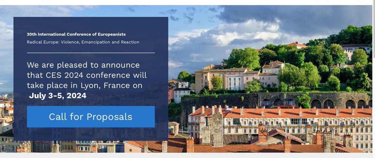 Don't forget to submit your proposals for the Council for European Studies conference in Lyon, July 3-5, 2024. @ProfKMcNamara @Ej_Europe @ErikBleich1 @juliaflynch @RebeccaJOliver7 @jrhopkin @AnnaGBusse councilforeuropeanstudies.org/lyon-call-for-…