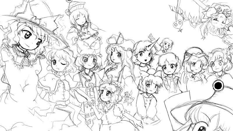 #とにかくワチャーッと集合してる絵を晒す見た人もやる 