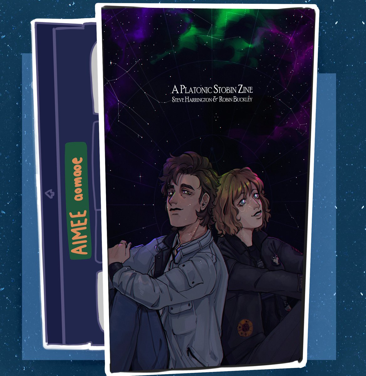 Twin Stars back cover reveal!!💫✨ Featuring the fantastic <a href="/_aomaoe/">🩸— aims</a> - she also created two beautiful pieces for the zine itself we're so excited about :') Zine is nearing the final stages of formatting, will be available shortly!! 👀