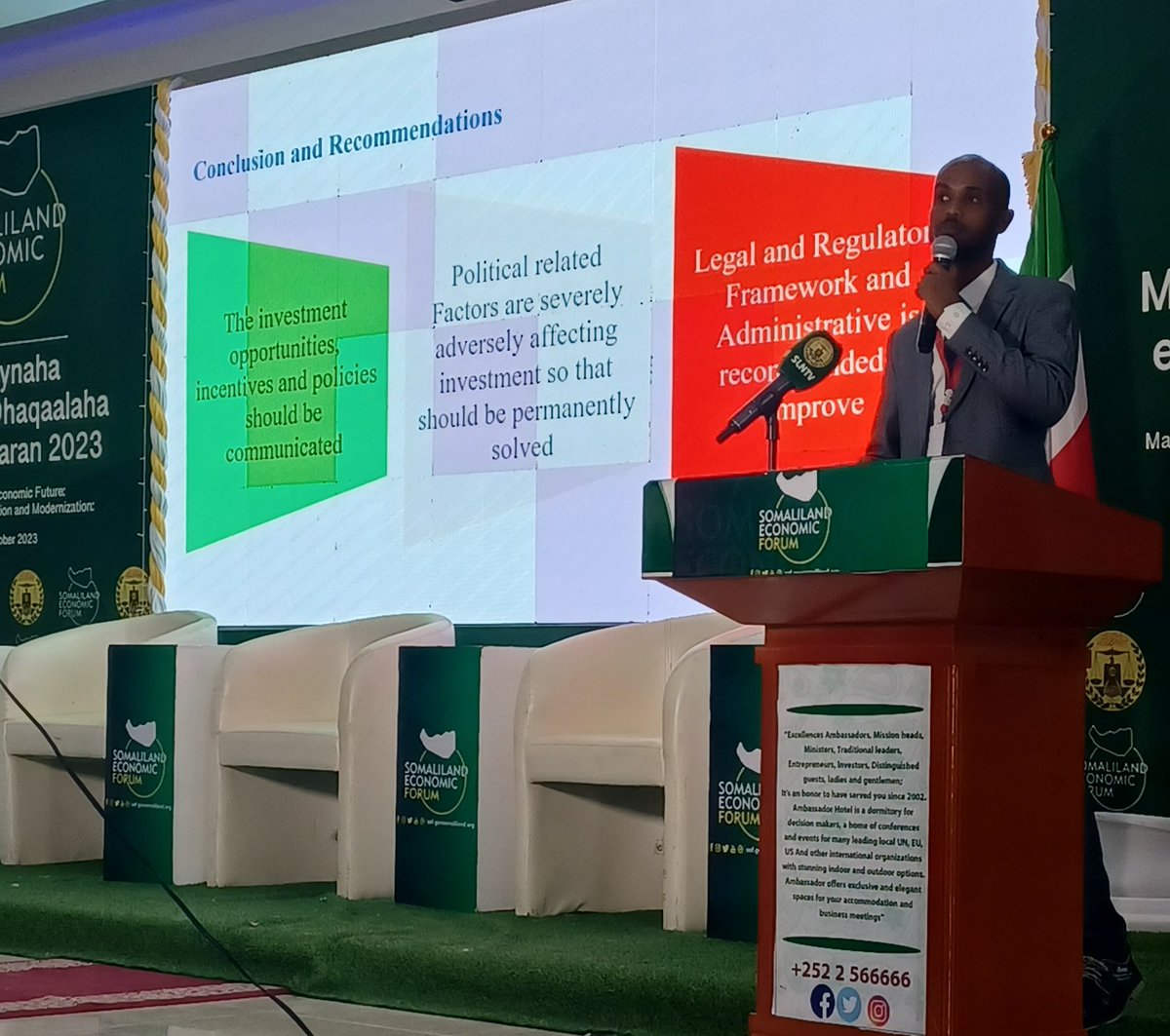 Dhimbiiil's tweet photo. Today we have concluded the Somaliland National #Economic_Forum which continued for the last teo day's at @AmbassadorHotel. This conference was analyzed different panel discussions, researches and other fruitfull speeches related to the forum. https://t.co/EMhDcEFIRm