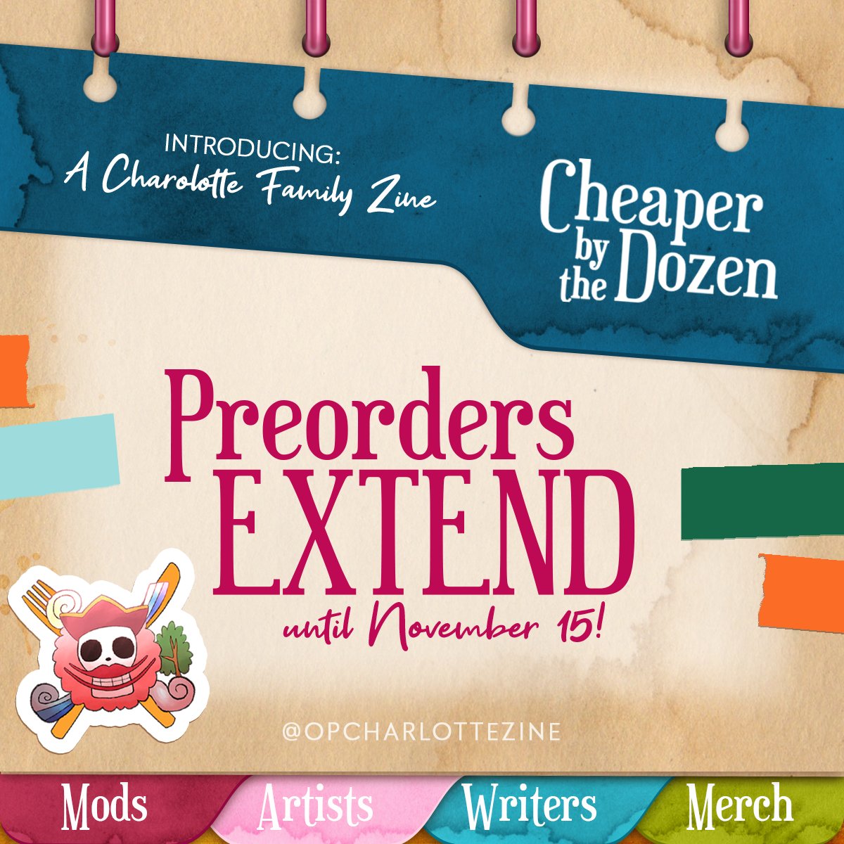🍬PREORDERS EXTENDED🍬

Mama has decided to extend preorders by another month!! help us reach our stretch goals before time's up~

🍬PREORDER HERE: cheaperbythedozen.bigcartel.com