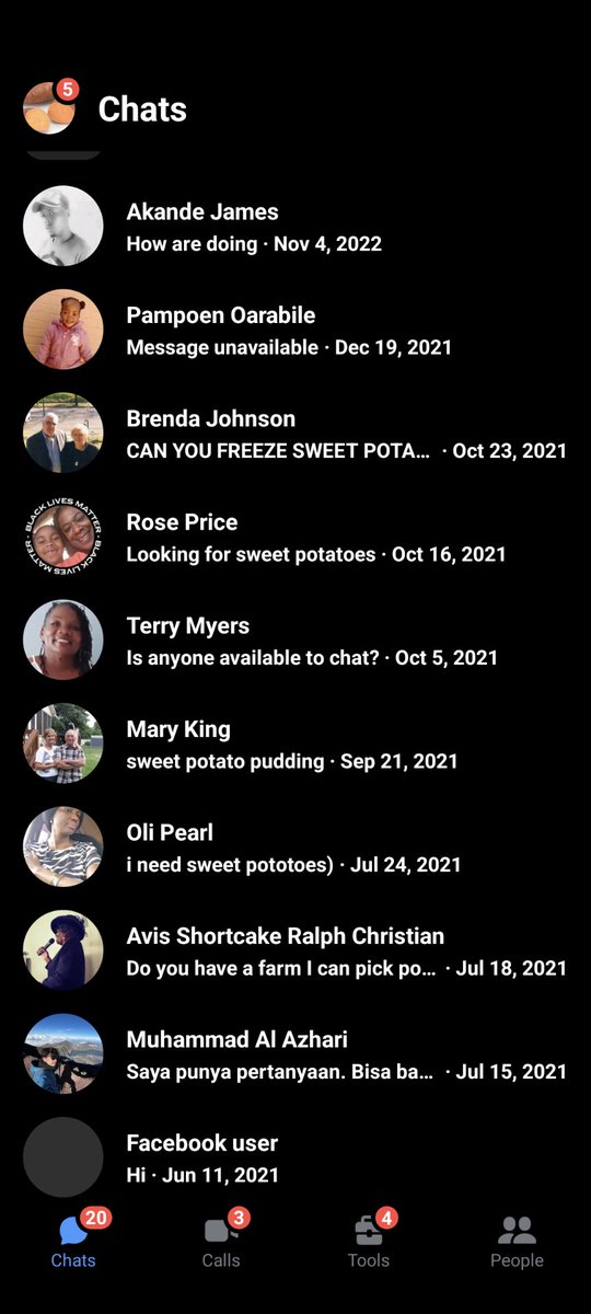 falseroxy's tweet photo. when facebook started you could add interests as a text list, and one day it converted those interests to page links as best as it could, and it somehow created a page called "sweet potatoes" and made me admin? and i just noticed there's an inbox for it https://t.co/0f5V2PWFW7