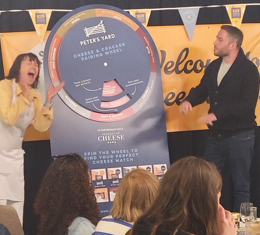 cheese_academy's tweet photo. Guess the caption....what DID @JoeBangles11 say to make Tracey laugh so much? @PetersYard @ChiswickM @PatrickMcGuigan #bigcheeseweekender https://t.co/q5fu7qoZYu