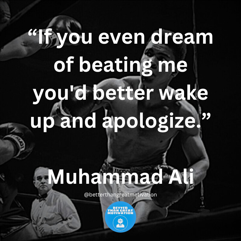 BTGmotivation's tweet photo. That's a strong statement emphasizing confidence and determination. It reminds us that achieving success often requires unwavering self-belief and hard work.

Muhammad Ali

#muhammadali #ali #boxing #motivation #motivationalquotes #motivational #motivated #motivate #mindset https://t.co/Zg7d5igrA0