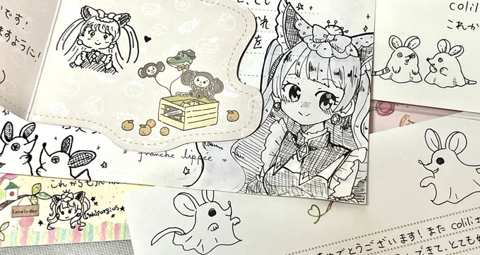 お手紙にファンアート…!!かわいい～!!✨✨✨嬉しいです!!本当にありがとうございます…!!!(勝手に掲載してすみません…!)
 #colili個展2 