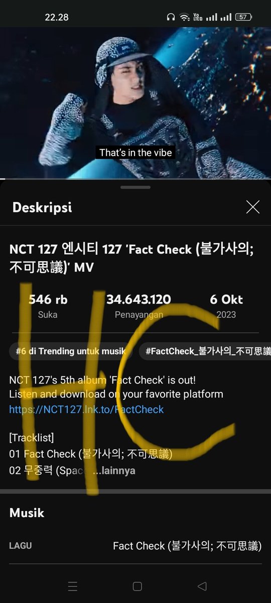 Biubiuisbubu's tweet photo. FACT CHECK STREAMING PARTY💀👯♂️
GOALS: 35M
DON'T BREAK THE CHAIN ‼️
https://t.co/gRMSHBp8LG…
#FactCheck_OutNow
#우리칠_고팩쳌
#NCT127 @NCTsmtown_127
Tag: @privatesuhh @Busyjhyong @_Moon_arf @bubblebaries @peacheshcream https://t.co/OcVwZ52QVW