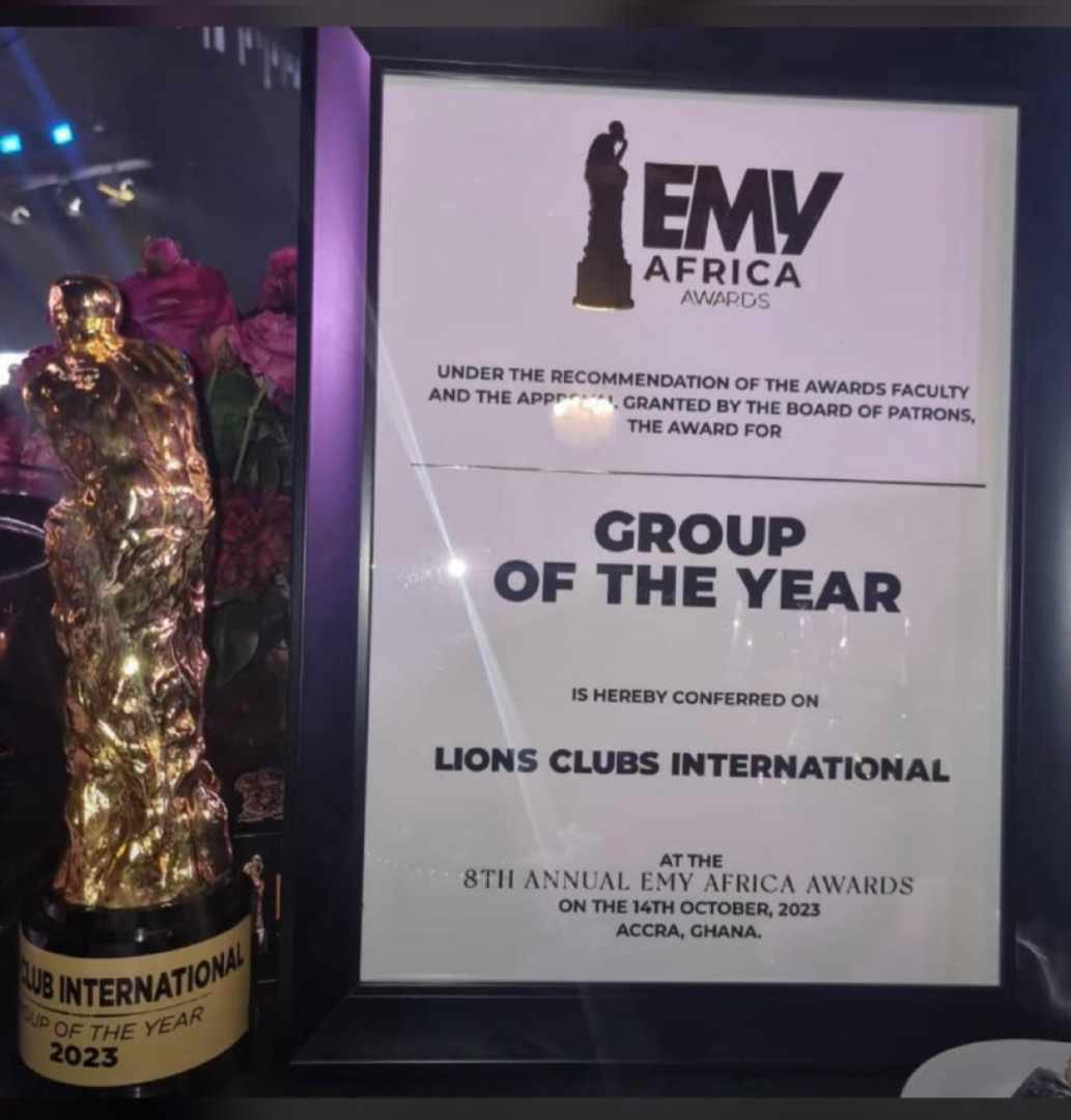 akomapa_leoclub's tweet photo. Lions International District 418 won the Humanitarian Service Group of the Year at the 8th EMY Africa Awards. Congrats! 🎉🦁

#EMYAfrica23
#8thEMYAfrica2023
 #EmyAwards 
#LionsInternational
#HumanitarianHeroes
#LionsDistrict418
#kindnessmatters 
#ChangingTheWorldTogether https://t.co/NE0q8U59t1