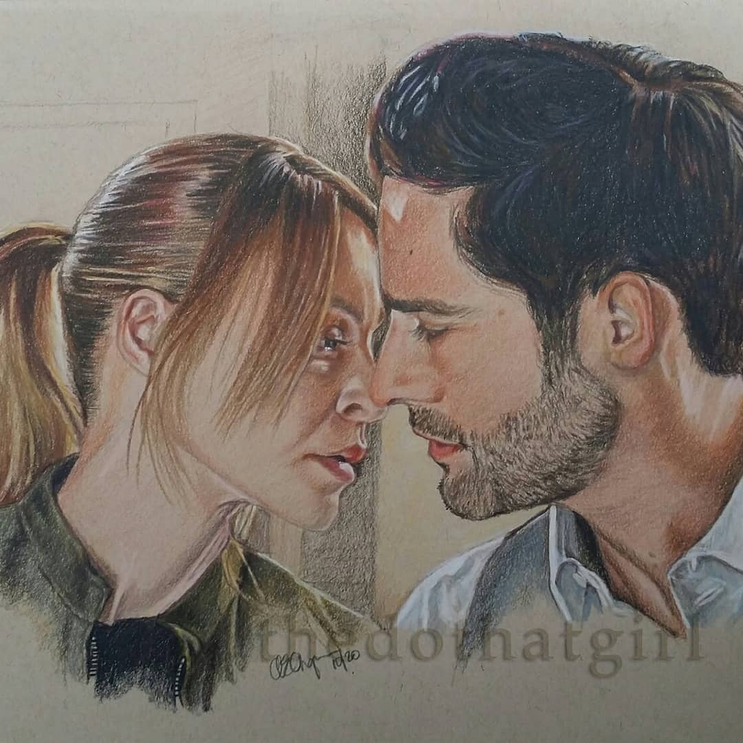 Prompt 15 - Lovers. Who else but our #Deckerstar #Lucitober2023 #luciferMorningstar #ChloeDecker 

Pencil portrait from a couple years ago.