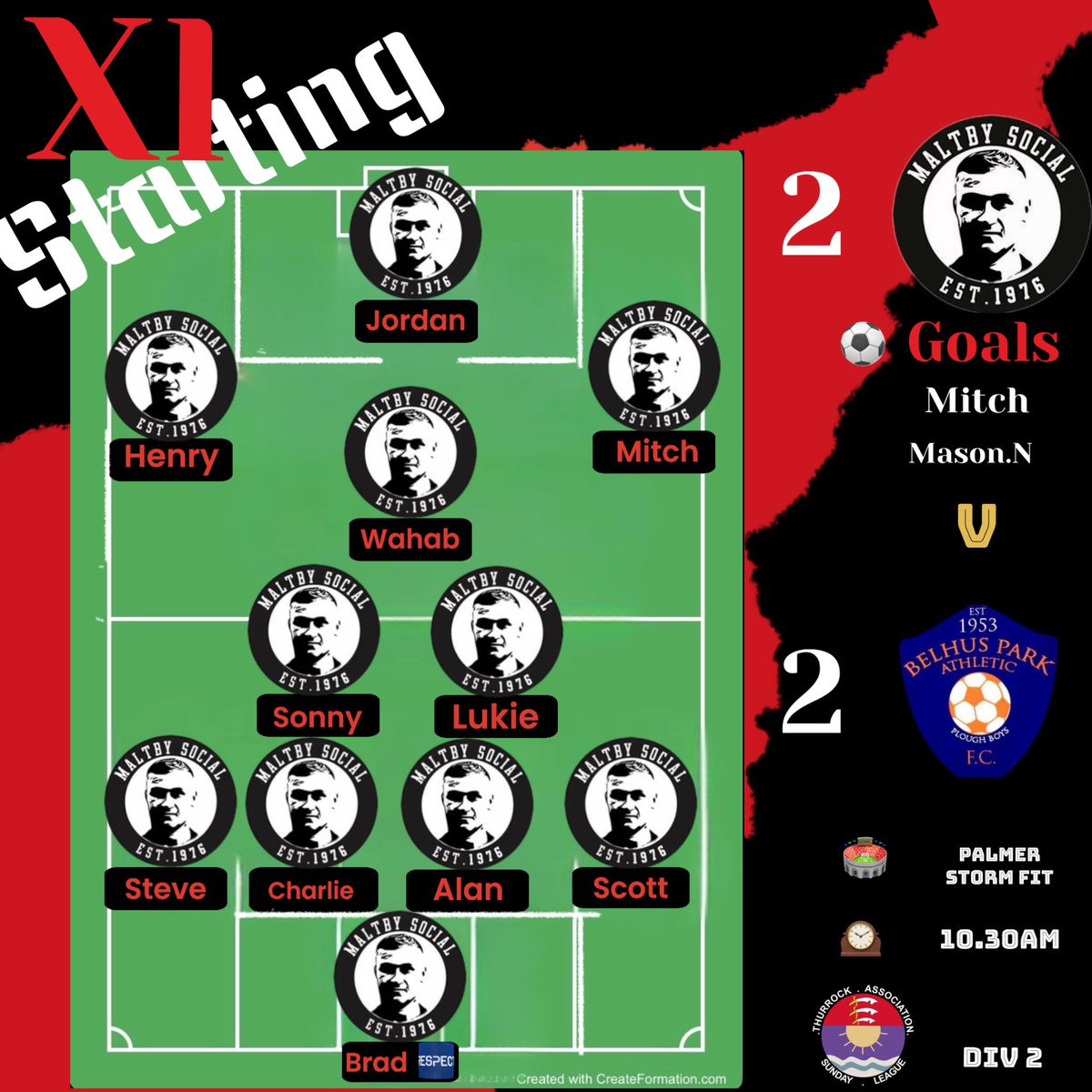 MaltbySocialres's tweet photo. Our game finished 2-2 we literally stole a point today , performance below where it needs to be though for us . #fwieenddss #upthe2 #wheelskeepturning banger mind you the 2nd from @masnorth2005 on debut #worldie https://t.co/b3JRzDUUuk