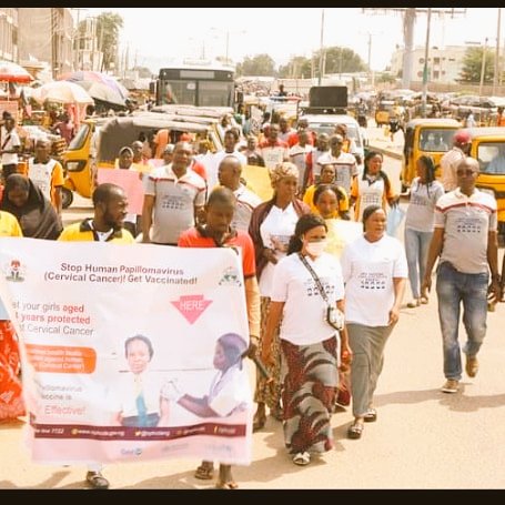 STOP Human papiloma virus (stop cervical) spread. Get vaccinated motorised and major street rally in Yola North ' organised by Adamawa state primary Care Development Agency (ADSPHCDA) in collaboration with UNFPA, WHO UNicef. To sensitized the general public on for the fourt