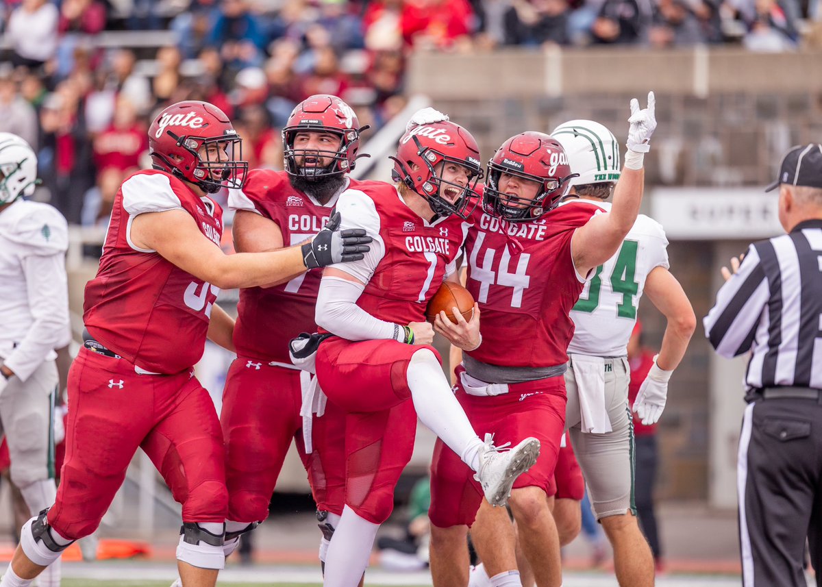 Sunday post W feelings from the <a href="/ColgateFB/">Colgate Football</a> HyB room! #ThreeForTheGate 

<a href="/will_parker44/">William Parker</a> 
<a href="/Mpaske8/">Matt</a> 
<a href="/luther_beau/">Beau Luther</a> 
<a href="/DaveThomson70/">Dave Thomson</a> 
<a href="/MasonMozo/">mason</a> 
<a href="/VolansChuck/">Chuck Volans</a>