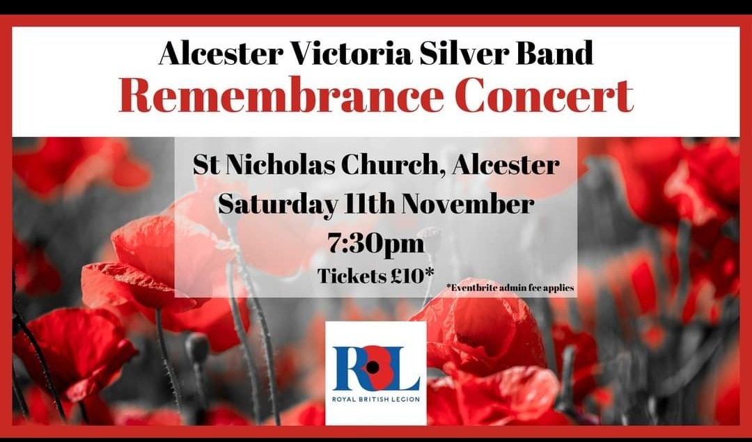 AlcesterRBL's tweet photo. With thanks to the Alcester Victoria Silver Band for organising this Remembrance Concert. Tickets are now available. https://t.co/P6vnZlXJAs
#alcester #poppyappeal #avsb #Remembrance https://t.co/Ct2gL5lEjK